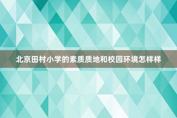 北京田村小学的素质质地和校园环境怎样样