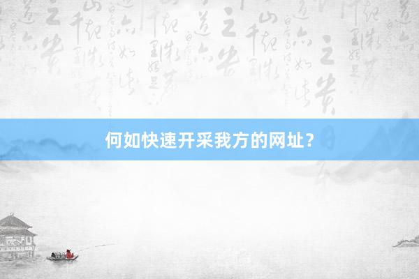 何如快速开采我方的网址？