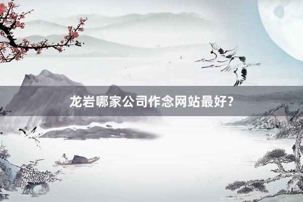龙岩哪家公司作念网站最好？