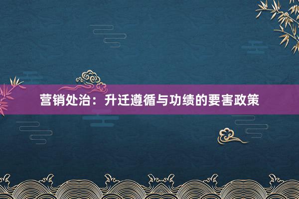 营销处治：升迁遵循与功绩的要害政策