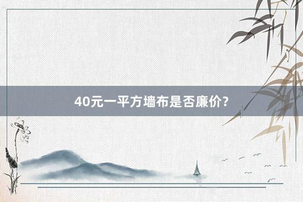40元一平方墙布是否廉价？