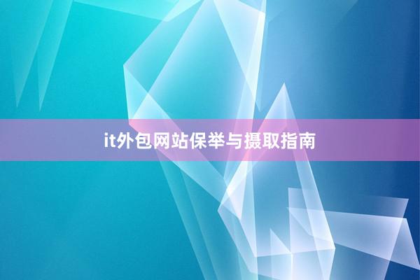 it外包网站保举与摄取指南